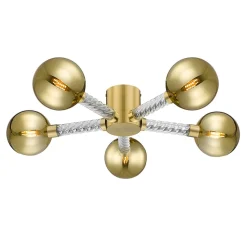 Zumaline Lampa sufitowa 5 ramion kule złota MIDA