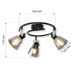 Wszystkie Lampy Sufitowe|LED-POL Lampa sufitowa 3 reflektorki czarna ORO TRINGA