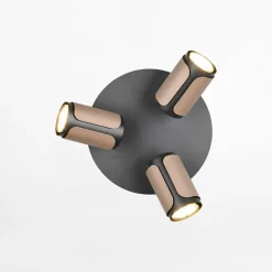 Wszystkie Lampy Sufitowe|inny Lampa sufitowa 3 reflektory kawowa czarna GILLAN