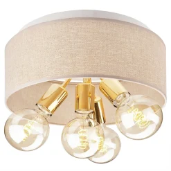 inny Lampa sufitowa abażur beżowy złota CARINA 4