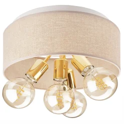 inny Lampa sufitowa abażur beżowy złota CARINA 4