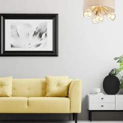 inny Lampa sufitowa abażur beżowy złota CARINA 4