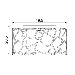 Luminex Lampa sufitowa czarna CAMO III