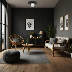 Luminex Lampa sufitowa czarna FLAT