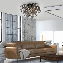 Wszystkie Lampy Sufitowe|Paul Neuhaus Lampa sufitowa czarna ICICLE fi 50 cm