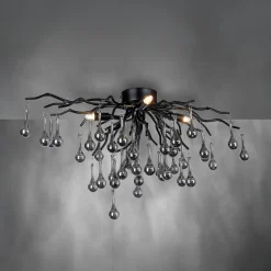 Wszystkie Lampy Sufitowe|Paul Neuhaus Lampa sufitowa czarna ICICLE fi 60 cm