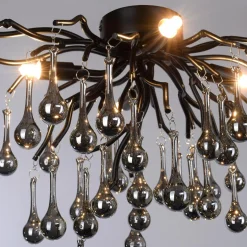 Wszystkie Lampy Sufitowe|Paul Neuhaus Lampa sufitowa czarna ICICLE fi 60 cm