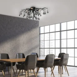 Wszystkie Lampy Sufitowe|Paul Neuhaus Lampa sufitowa czarna ICICLE fi 60 cm