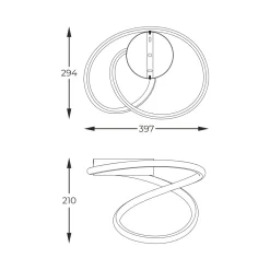Zumaline Lampa sufitowa czarna LED CLINT 40 cm