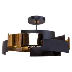 domiluce Lampa sufitowa czarno-złota TORI
