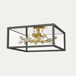 Zumaline Lampa sufitowa czarno-złota SPRING