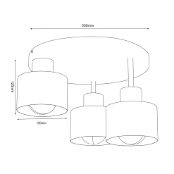 Luminex Lampa sufitowa czarno-złota PARKLA DREK III