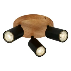 Lampa sufitowa drewniana podstawa czarna VINTAGE III