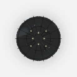 Zumaline Lampa sufitowa dymione szkło czarna NIRA φ43 cm