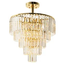 Żyrandole|Lampy Wiszące|Zumaline Lampa sufitowa glamour złota AMEDEO 50 cm