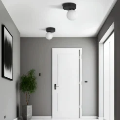 TK Tomasz Krywult Lampa sufitowa kula czarna BIANCA