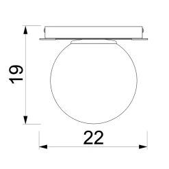 Luminex Lampa sufitowa kula czarno-złota SATELIT I