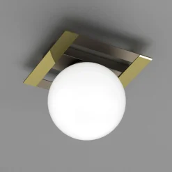 Luminex Lampa sufitowa kula czarno-złota SATELIT I