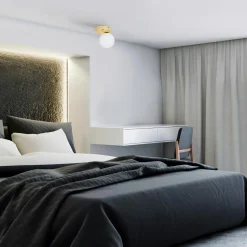 TK Tomasz Krywult Lampa sufitowa kula złota BIANCA