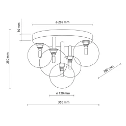 Wszystkie Lampy Sufitowe|TK Tomasz Krywult Lampa sufitowa kule czarno-złota NILOS 5
