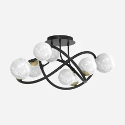 Zumaline Lampa sufitowa kule czarno-złota NISYRO 8