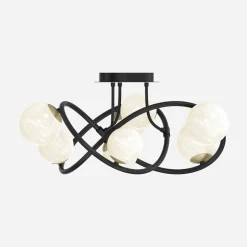 Zumaline Lampa sufitowa kule czarno-złota NISYRO 8