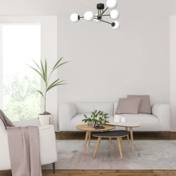 Luminex Lampa sufitowa kule czarno-złoty GLAME 6