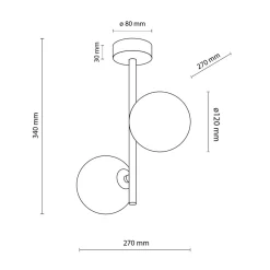 TK Tomasz Krywult Lampa sufitowa kule czarna ESTERA II