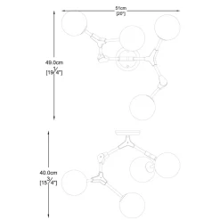 Zumaline Lampa sufitowa kule złota DEIMOS