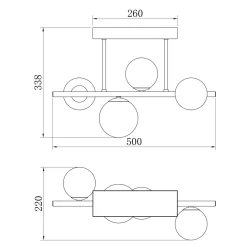 Zumaline Lampa sufitowa kule złota VILLA