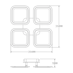 Zumaline Lampa sufitowa LED 39,4 cm biała chrom STELLAR z pilotem