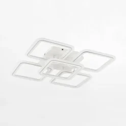 Wszystkie Lampy Sufitowe|Zumaline Lampa sufitowa LED 56,2 cm biała chrom STELLAR z pilotem