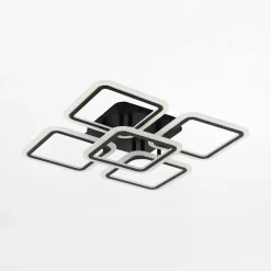 Zumaline Lampa sufitowa LED 56,2 cm czarno-złota STELLAR z pilotem