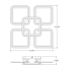 Zumaline Lampa sufitowa LED 56,2 cm czarno-złota STELLAR z pilotem
