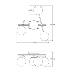 Zumaline Lampa sufitowa LED 4 klosze kule NEBULA z pilotem