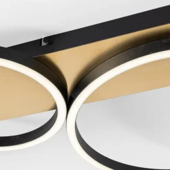 Zumaline Lampa sufitowa LED 3 pierścienie czarno-złota PRIMO