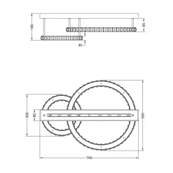 Wszystkie Lampy Sufitowe|Zumaline Lampa sufitowa LED 2 pierścienie chrom GIRONA