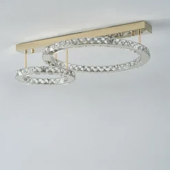 Wszystkie Lampy Sufitowe|Zumaline Lampa sufitowa LED 2 pierścienie złota GIRONA