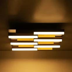 Zumaline Lampa sufitowa LED czarna drewniana ELIOT