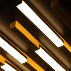 Zumaline Lampa sufitowa LED czarna drewniana ELIOT