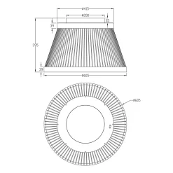 Zumaline Lampa sufitowa LED czarna BALU z pilotem