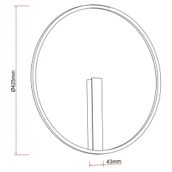 Zumaline Lampa sufitowa LED czarna CORIT 42,5 cm
