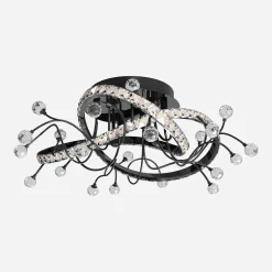 Wszystkie Lampy Sufitowe|Zumaline Lampa sufitowa LED czarna chrom MAIA z pilotem