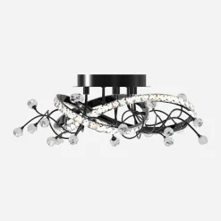 Wszystkie Lampy Sufitowe|Zumaline Lampa sufitowa LED czarna chrom MAIA z pilotem