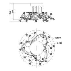 Wszystkie Lampy Sufitowe|Zumaline Lampa sufitowa LED czarna chrom MAIA z pilotem