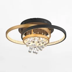 Paul Neuhaus Lampa sufitowa LED czarno-złota ROTAZO