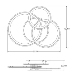 Wszystkie Lampy Sufitowe|Zumaline Lampa sufitowa LED czarno-złota LUNAR z pilotem