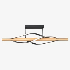 Wszystkie Lampy Sufitowe|Zumaline Lampa sufitowa LED drewniana czarna BAEZ