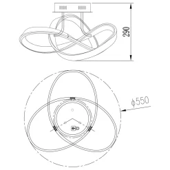 Zumaline Lampa sufitowa LED INDIGO czarna chrom