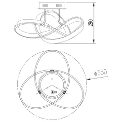 Zumaline Lampa sufitowa LED INDIGO czarno-złota